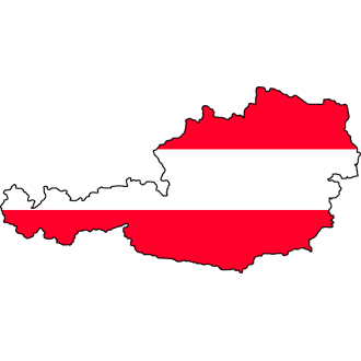 Karte Flagge Österreich